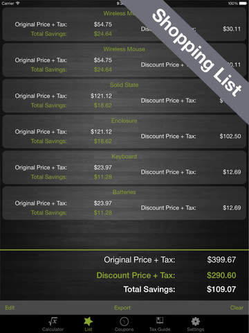 【免費財經App】Discount Calculator With Shopping List, Coupons Reminders & Sales Tax Guide-APP點子