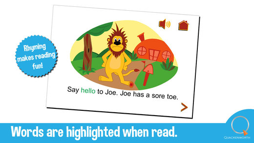免費下載教育APP|Read & Rhyme: Joe Has a Sore Toe | An interactive, rhyming story for toddlers and kids that teaches compassion and friendship as well as the long o vowel sound and common sight words. app開箱文|APP開箱王