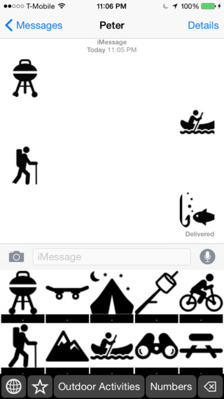 Outdoor Activities Stickers Keyboard: Using Icons to Chat about Your Outdoor Hobbies