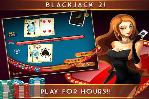 A Blackjack 21 + Casino-style Expert in the Vegas Casino Win HD Free screenshot 4