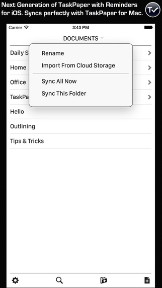 Taskmator - TaskPaper compatible with Reminders for iOS