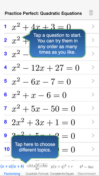 Practice Perfect: Quadratic Equations