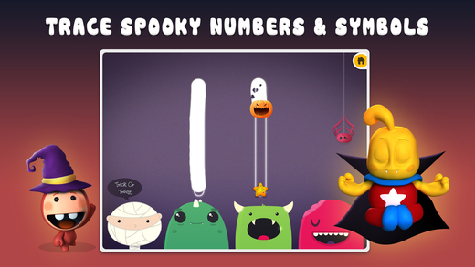 Monster Trace: Creepy Crawly Numbers and Math Symbol Tracing for spooky kids