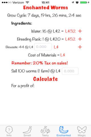 Squid's Worm Calculator screenshot 4