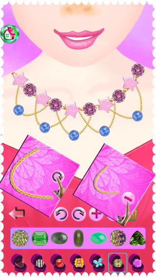 Art DIY Salon Free-Necklace Bracelet Ring Earrings:Beauty Girl Game
