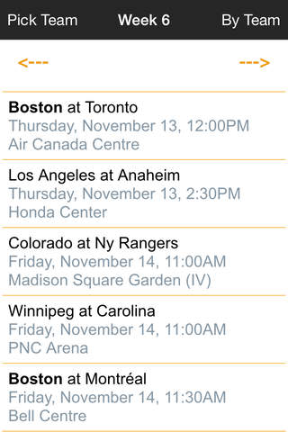 Pro Hockey Schedule 14-15 screenshot 4