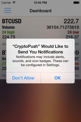CryptoPush screenshot 2