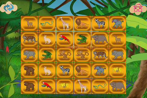 Animals Match Preschool Learning Experience In The Wild Memory Flash Cards Game screenshot 4