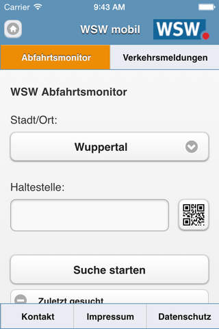 WSW Abfahrtsmonitor screenshot 2
