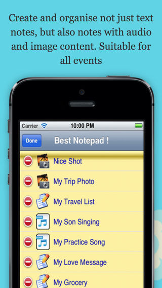 Super Notepad and Memo Pad - Create store and retrieve notes in text audio and images Pro Version - 