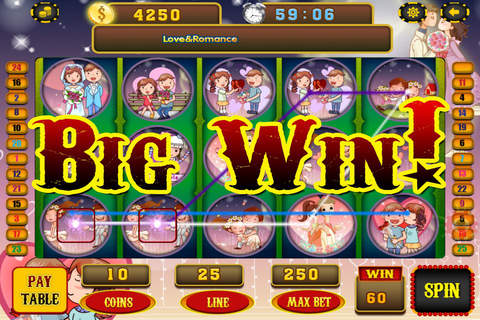 777 Lady Love & Romance Rich Casino - Lucky Slots, Spin the Wheel and Hit it Big Wins Free screenshot 2