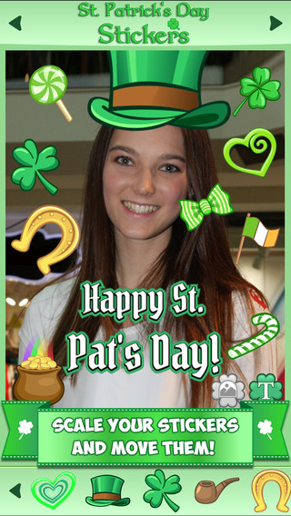 【免費攝影App】Green Photo Stickers for St. Patrick's Day with fun Beer Sticker Lucky Shamrock and Gold Horseshoes-APP點子