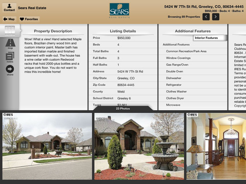 Sears Real Estate Mobile for iPad screenshot 3