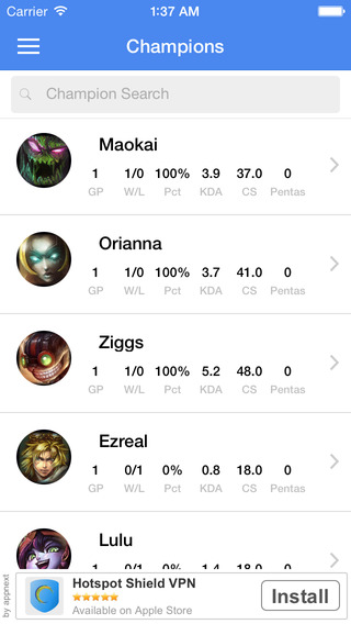 【免費遊戲App】LoL Stats for League of Legends-APP點子