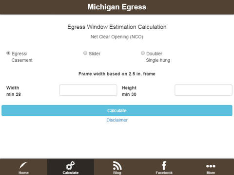 【免費商業App】Egress Window Calculator-APP點子