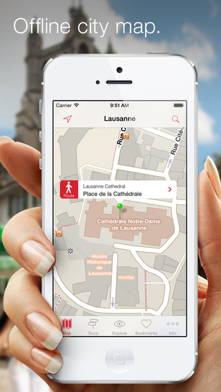 City Guide Lausanne – Offline map with numerous tips on sights hotels restaurants and events