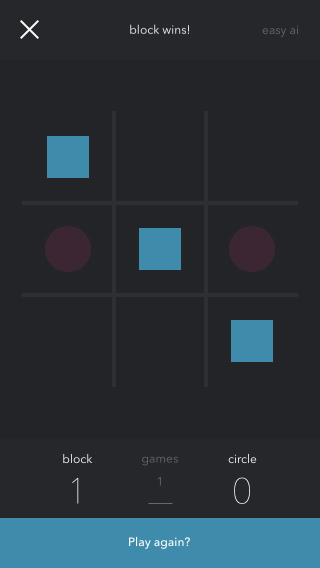 BlockCircleBlock — a tic tac toe game