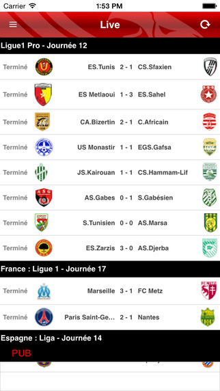 【免費運動App】Tunisie Ligue1 Free-APP點子