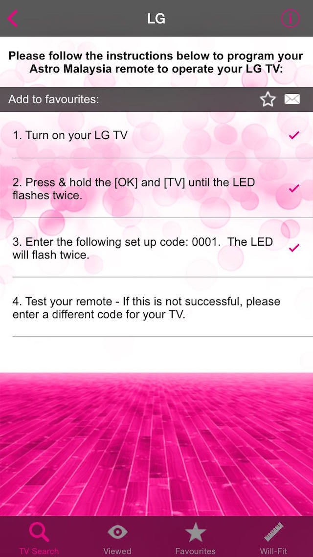 Remote Controller Codes for Astro Malaysia