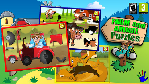 Kids Farm and Animal Jigsaw Puzzle - educational young childrens game for preschool and toddlers