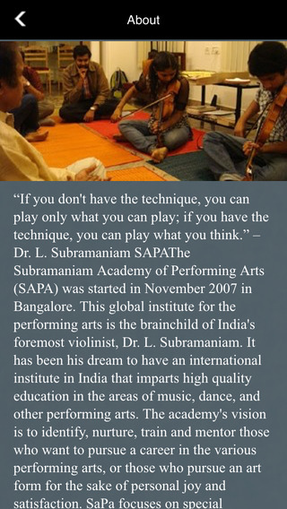 【免費音樂App】SaPa - The Official app of the Subramaniam Academy of Performing Arts.  Learn music!-APP點子