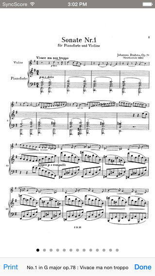 【免費音樂App】Brahms Violin Sonatas - SyncScore-APP點子