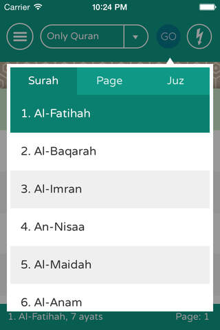 Quran+, Read Quran by page and audio playlist by surah screenshot 4