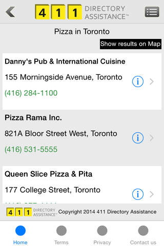 411 Directory Assistance Canada screenshot 3