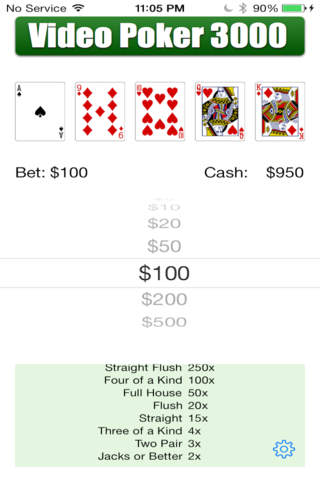 Grandeur Video Poker screenshot 2