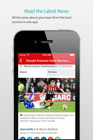 Southampton Football Alarm — News, live commentary, standings and more for your team! screenshot 3