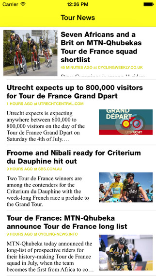 Tour News free - Specialised app for all Tour de France related news.