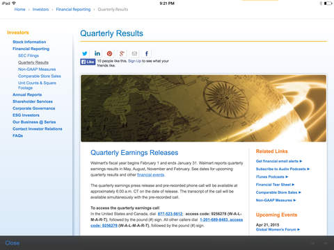 【免費商業App】Walmart Investor Relations-APP點子