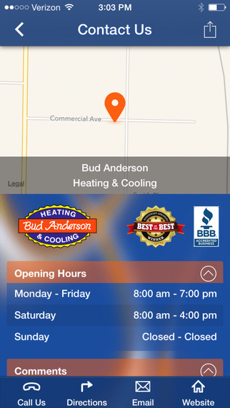 【免費生產應用App】Bud Anderson Heating & Cooling-APP點子