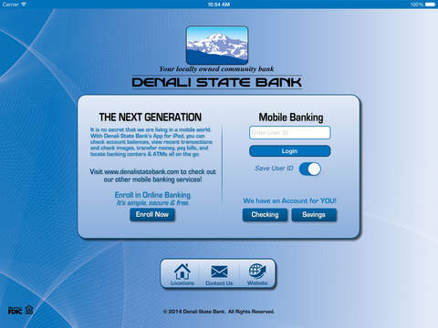 Denali State Bank App for iPad