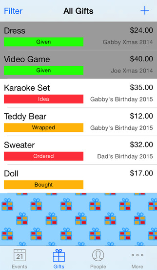 【免費生產應用App】Gift List Free - Present and Card Planner for every Occasion-APP點子