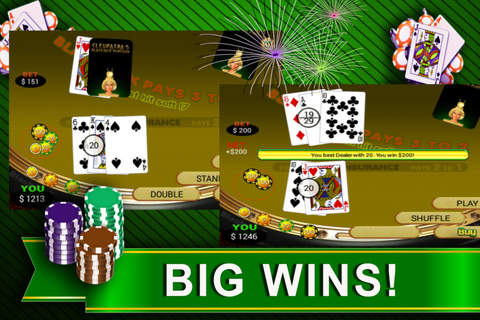 21 A  Cleopatra Blackjack Pontoon - Spades  myVegas Casino Live screenshot 4