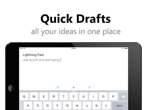 Quick Drafts for iPad - Notes Tasks and Shopping List
