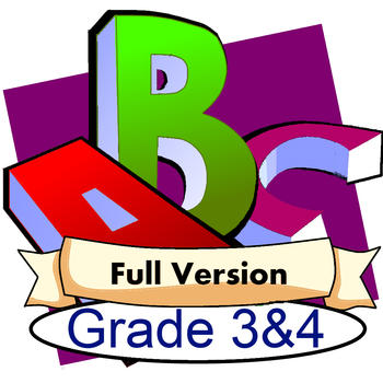 Language Arts 3 and 4 - a game to practice and test vocabulary, word types and grammar punctuation LOGO-APP點子