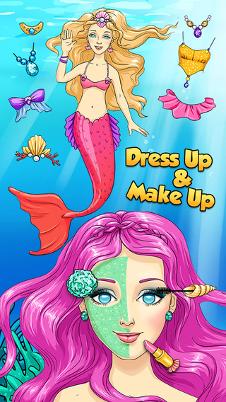 【免費遊戲App】Mermaid Ava and Friends - Ocean Princess Hair Care, Make Up Salon and Dress Up (No Ads)-APP點子