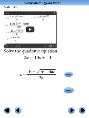 Intermediate Algebra Final Exam Review Part 2 screenshot 2
