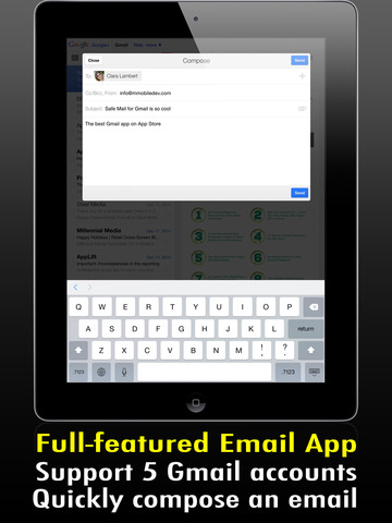 【免費商業App】Safe Mail for Gmail Free : secure and easy email mobile app with Touch ID to access multiple Gmail and Google Apps inbox accounts-APP點子