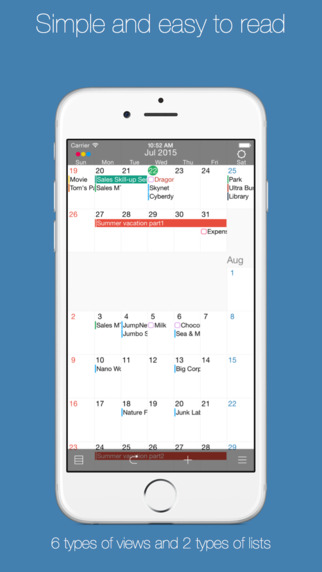 Coyome Calendar - Can be quickly entry by the swipe