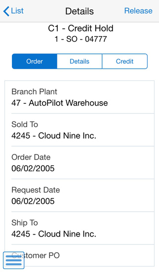 【免費商業App】Sales Held Order Release Smartphone for JD Edwards EnterpriseOne-APP點子