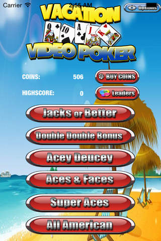 A Beach Vacation Double Double Video Poker screenshot 2