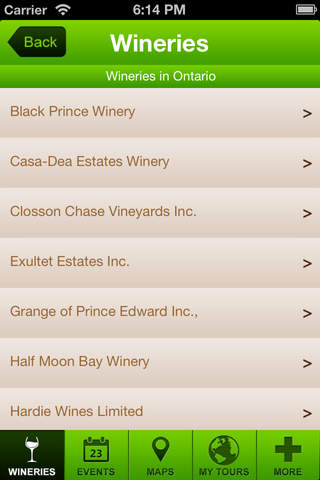 Wineries of Ontario. screenshot 3