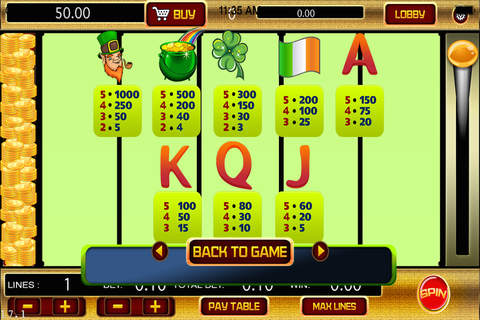 A St Patricks Day Lucky Leprechaun Irish Slot Machines - New Double Diamond Deluxe Riches screenshot 4