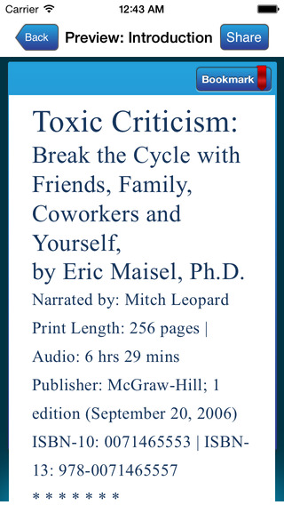 【免費書籍App】Toxic Criticism - Audio & Ebook-APP點子