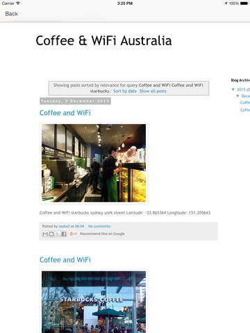 Coffee & WiFi Australia screenshot 2