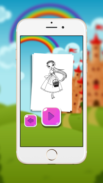 Cute Princess Coloring Book for Kids & Toddlers screenshot 4