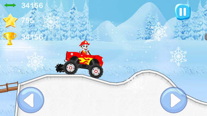 Winter Pups Truck kids Racing Game for Paw Patrol screenshot 2
